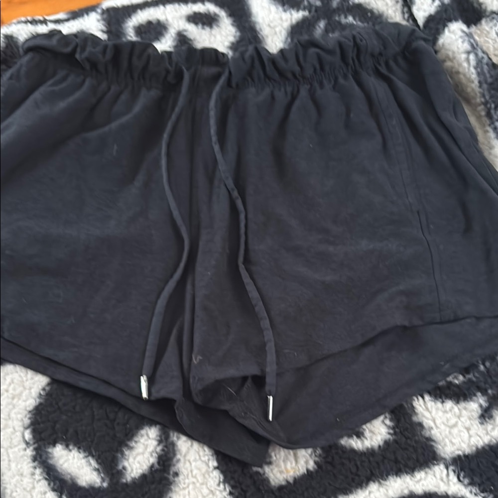Black Athletic Shorts with Elastic Waistband